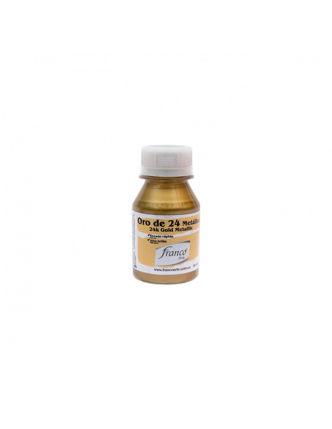 Pintura Metálica Solvente 60 ml Oro 24K Franco Arte