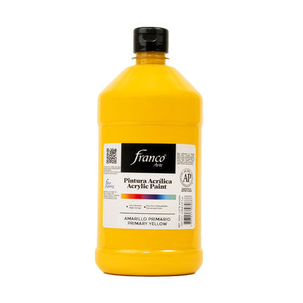 Pintura Acrílica Al Frío 1000 ml Amarillo Primario Franco Arte