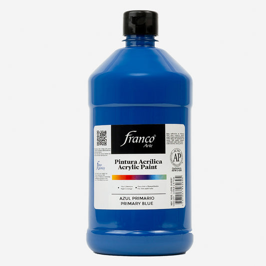 Pintura Acrílica Al Frío 1000 ml Azul Primario Franco Arte