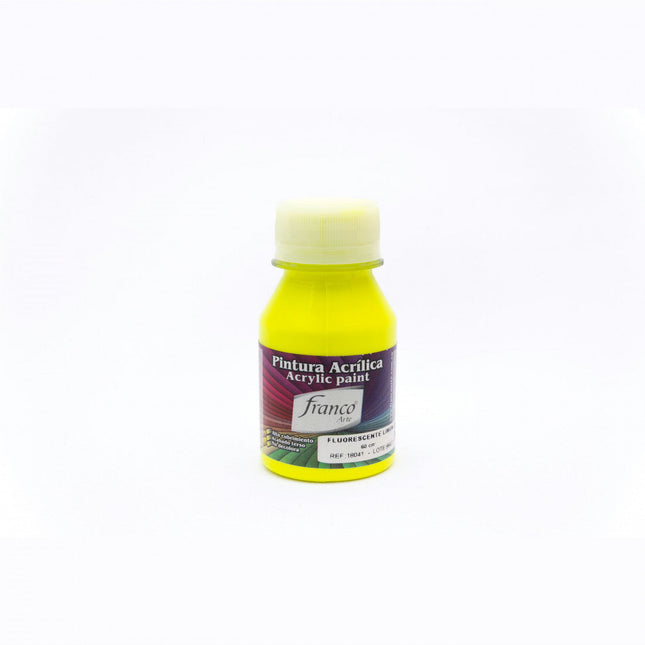 Pintura Acrílica Al Frío 60 ml Fluorescente Limón Franco Arte