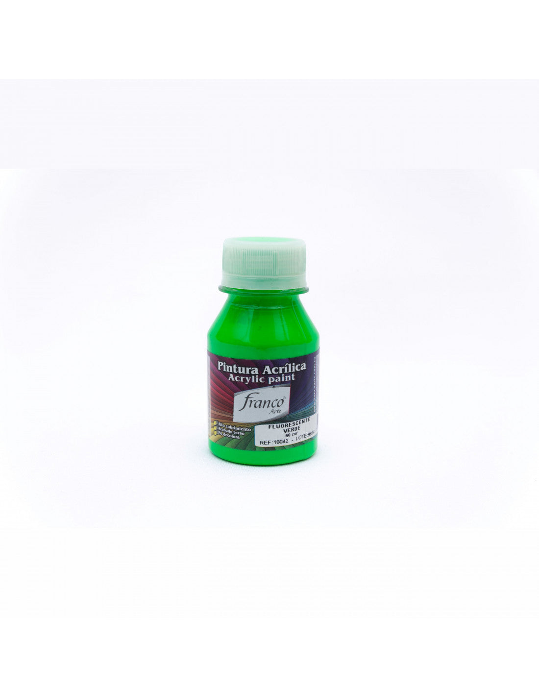 Pintura Acrílica Al Frío 60 ml Fluorescente Verde Franco Arte