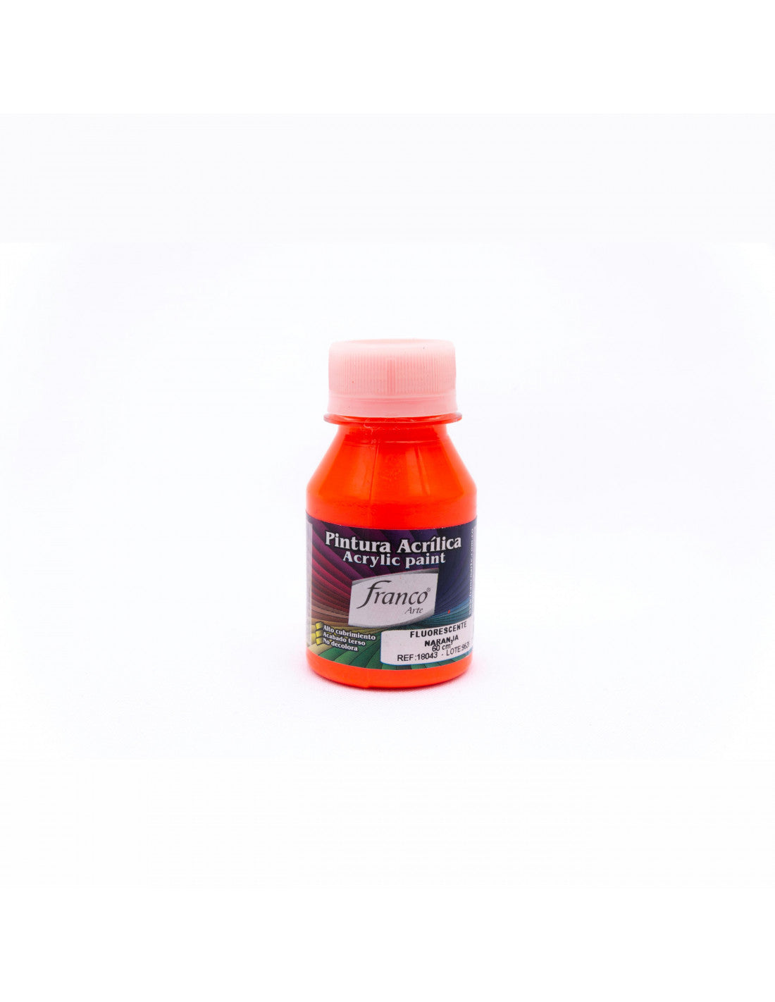 Pintura Acrílica Al Frío 60 ml Fluorescente Naranja Franco Arte