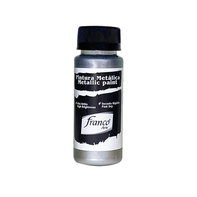 Pintura Metálica Solvente 60 ml Plata Franco Arte