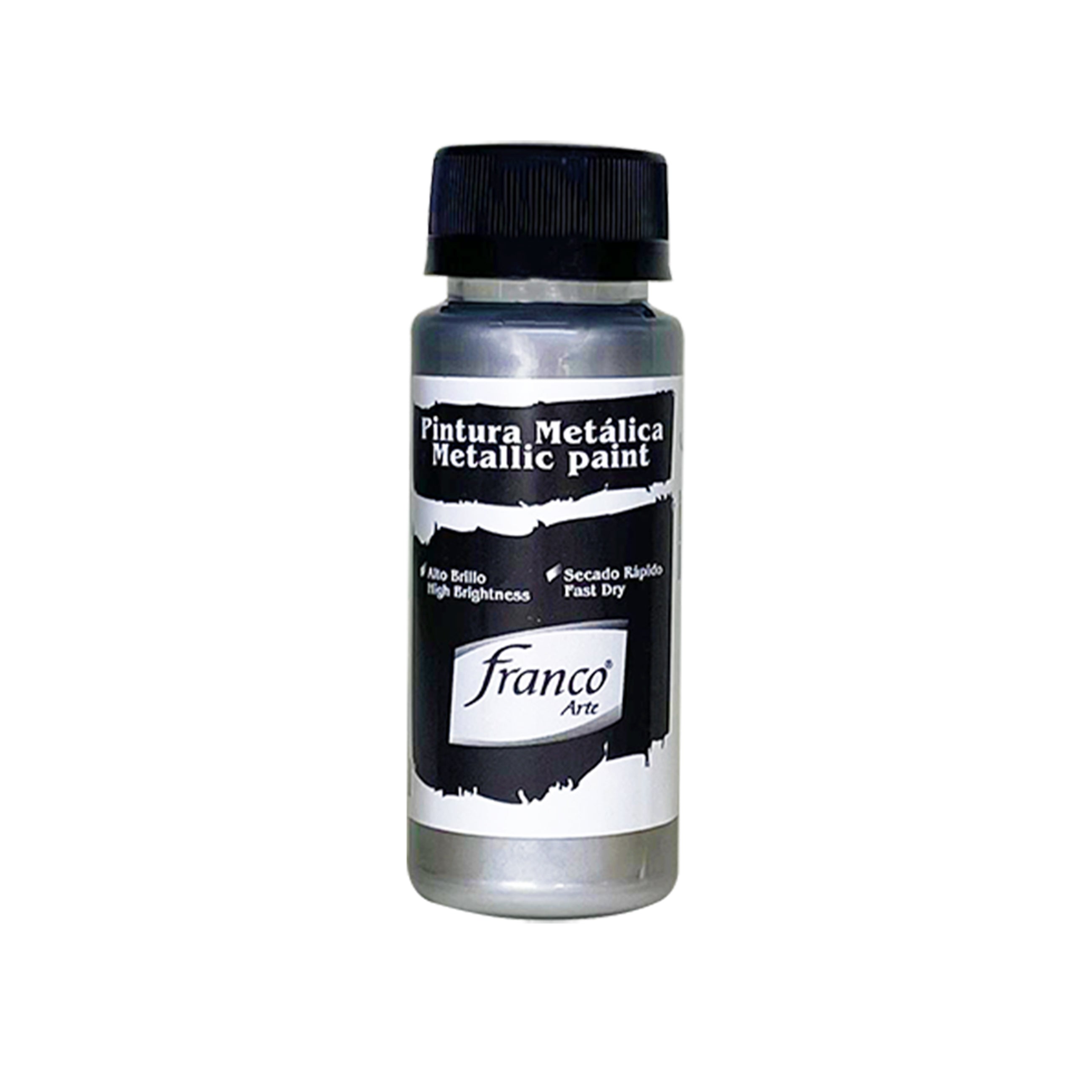 Pintura Metálica Solvente 60 ml Plata Franco Arte