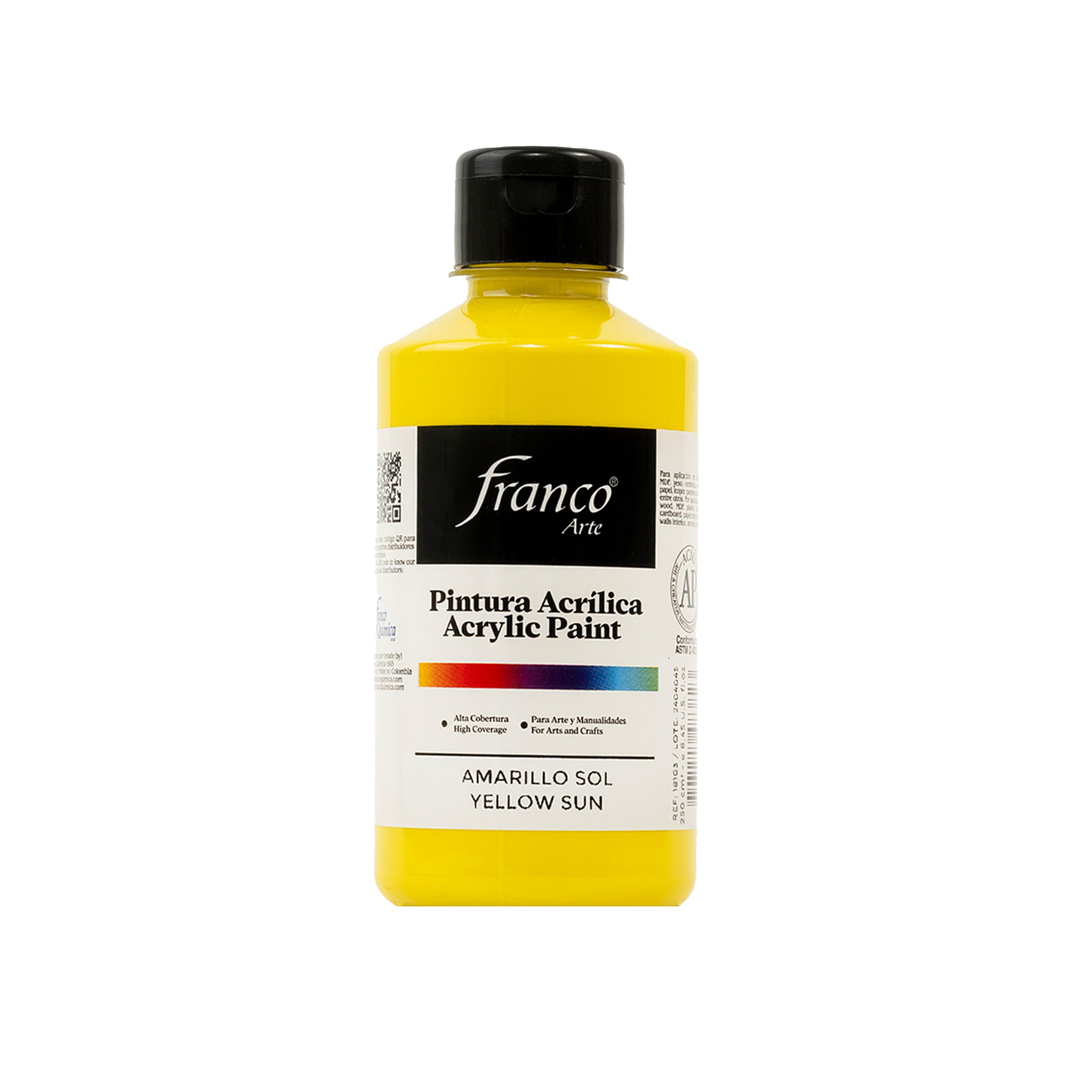 Pintura Acrílica Al Frío 250 ml Amarillo Sol Franco Arte