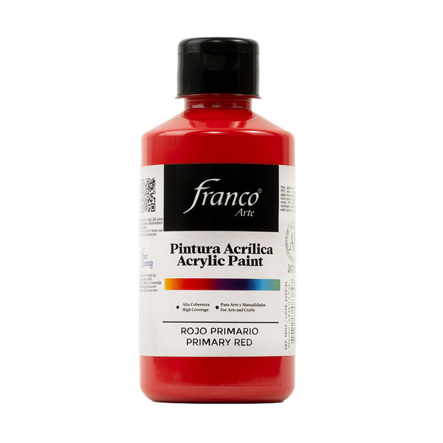 Pintura Acrílica Al Frío 250 ml Rojo Primario Franco Arte