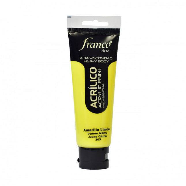 Acrílico 100 ml Amarillo Limón Franco Arte