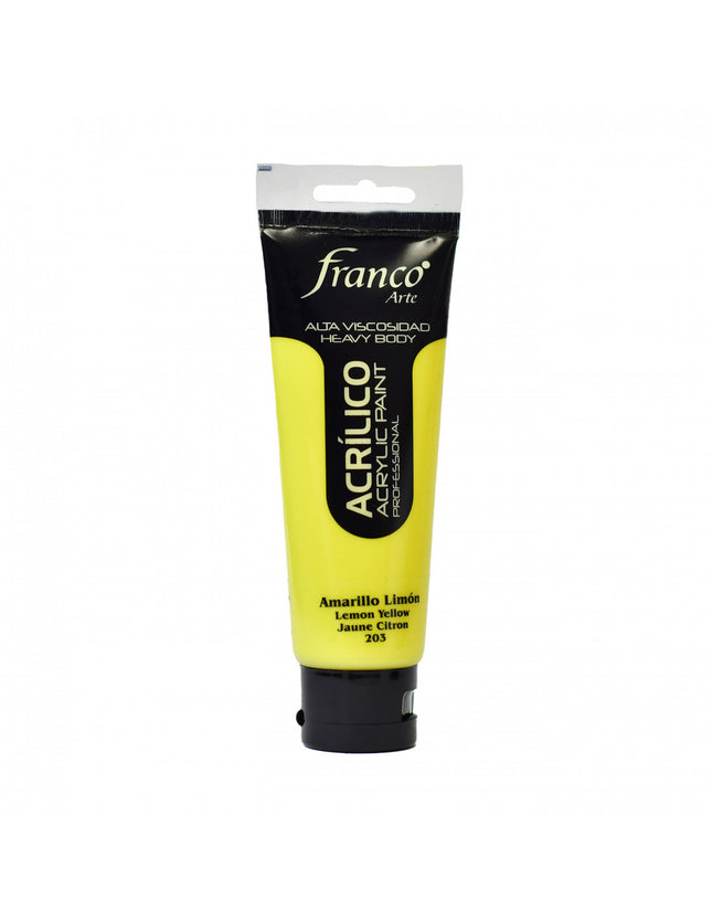 Acrílico 100 ml Amarillo Limón Franco Arte