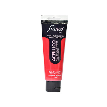 Acrílico 100 ml Rojo Bermellón Franco Arte