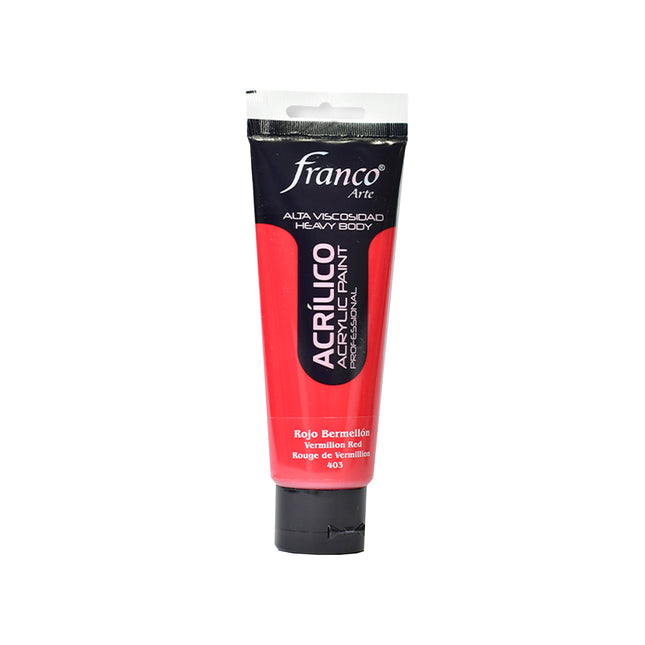 Acrílico 100 ml Rojo Bermellón Franco Arte