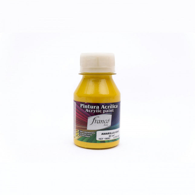 Pintura Acrílica Al Frío 60 ml Amarillo Vivo Franco Arte
