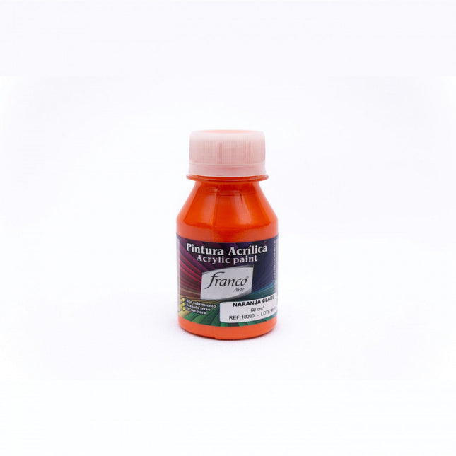 Pintura Acrílica Al Frío 60 ml Naranja Claro Franco Arte