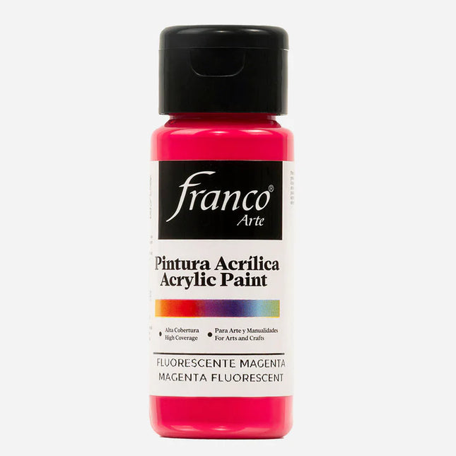 Pintura Acrílica Al Frío 250 ml Fluorescente Magenta Franco Arte