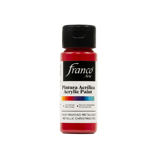 Pintura Acrílica Al Frío 60 ml Rojo Navidad Metálico Franco Arte