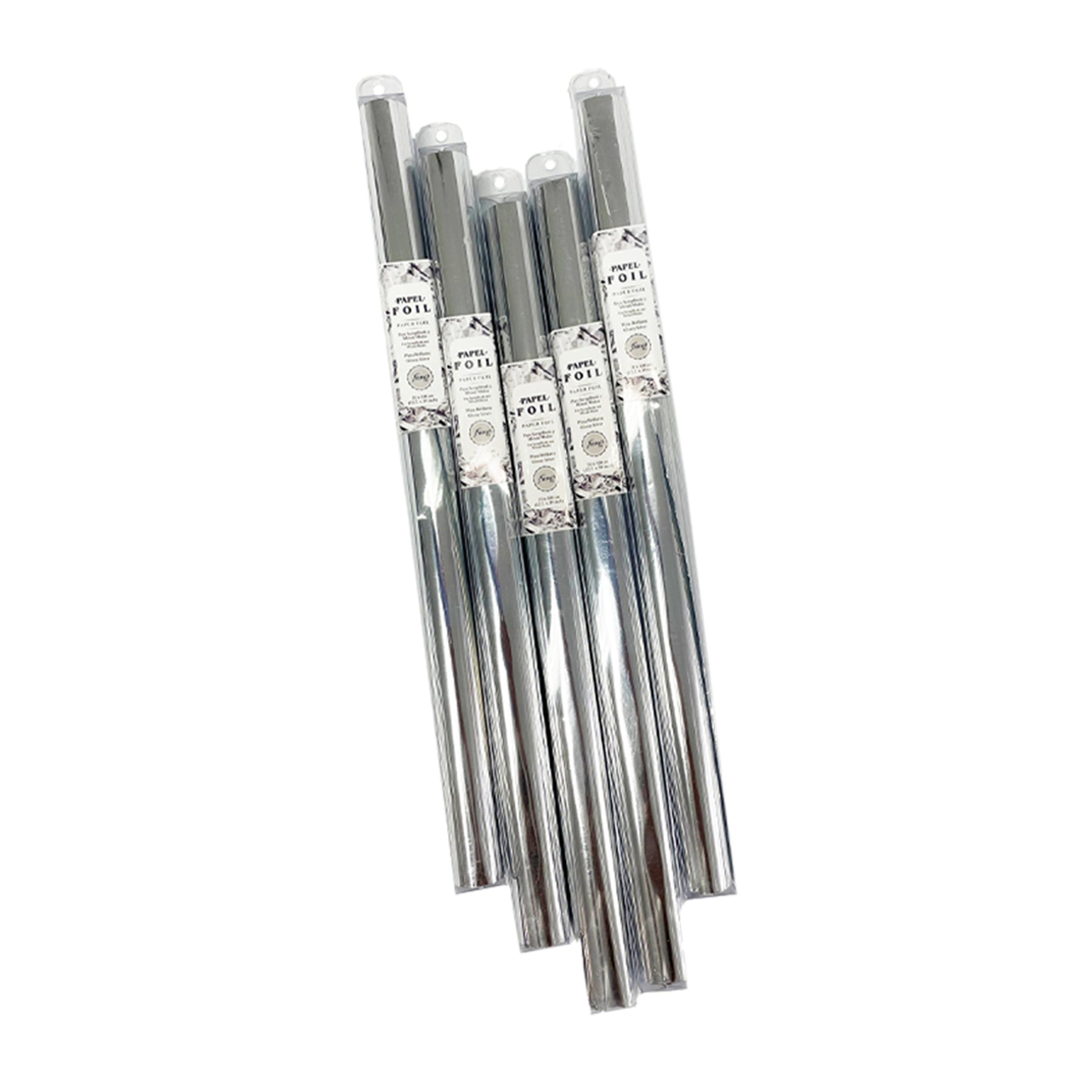 Estuche Foil Brillante Plata 32 cm x 300 cm Franco Arte