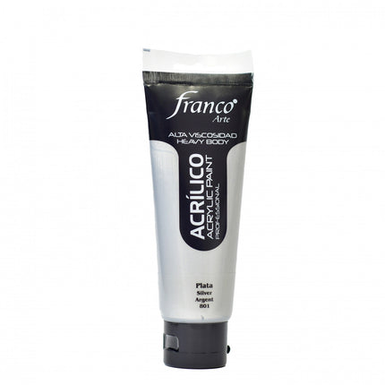 Acrílico 100 ml Plata Franco Arte