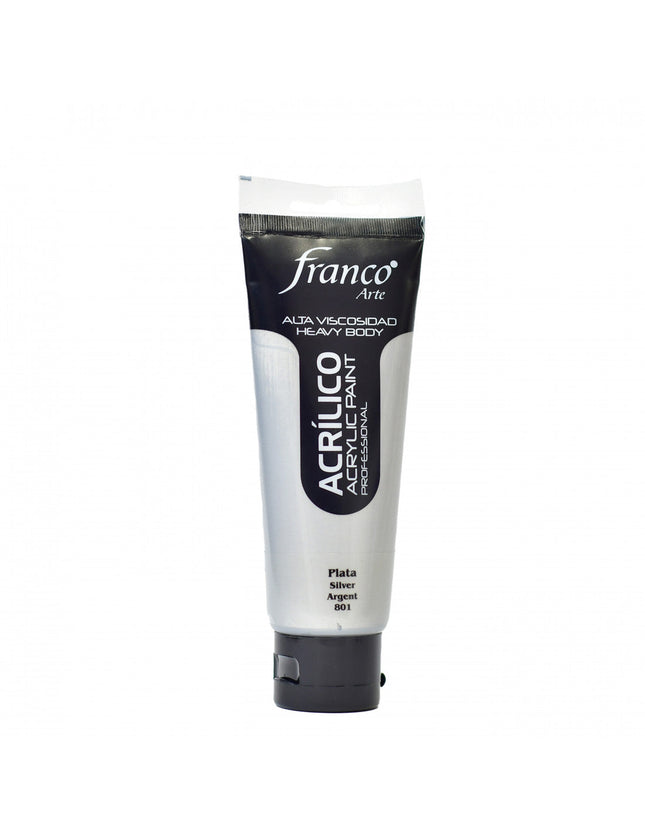 Acrílico 100 ml Plata Franco Arte