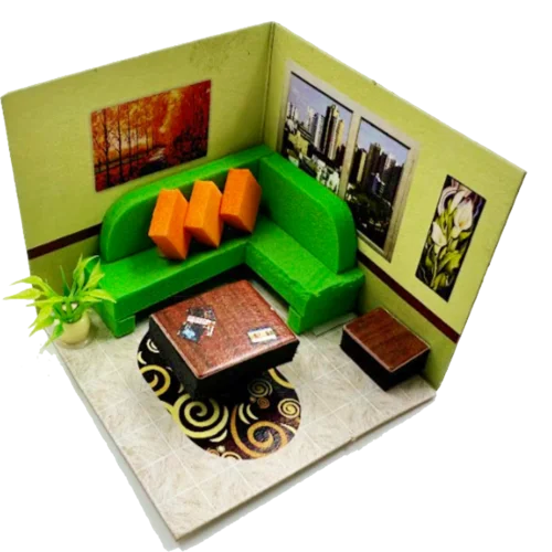 Sala De Estar Miniatura Para Maquetas | El Trebol