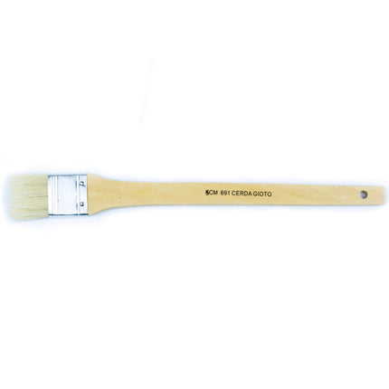 Brocha plana de cerda Giotto tamaño 5, ideal para trazos definidos y detalles en óleo, acrílico y témpera.