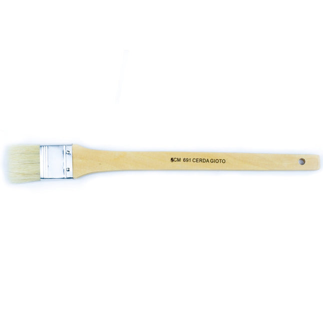 Brocha plana de cerda Giotto tamaño 5, ideal para trazos definidos y detalles en óleo, acrílico y témpera.