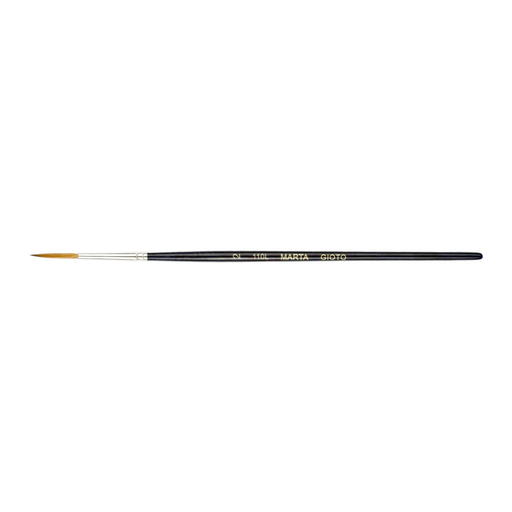 Pincel delineador redondo Giotto de pelo de Marta natural, ideal para trazos finos y detallados en acuarela, tinta, óleo y acrílico.