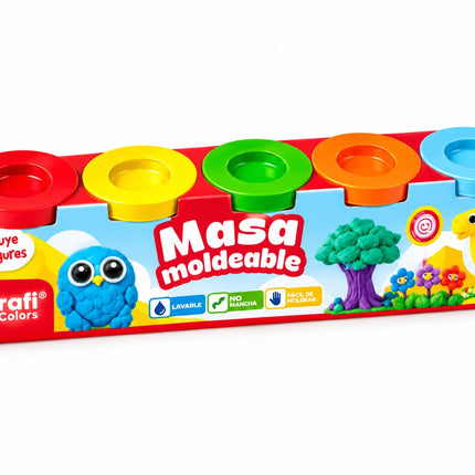 Masa Moldeable x5 Unidades 80 g Con Tapa De Molde