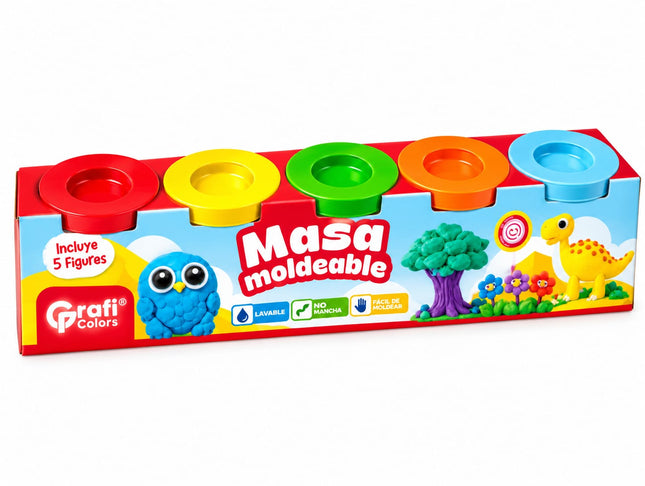 Masa Moldeable x5 Unidades 80 g Con Tapa De Molde