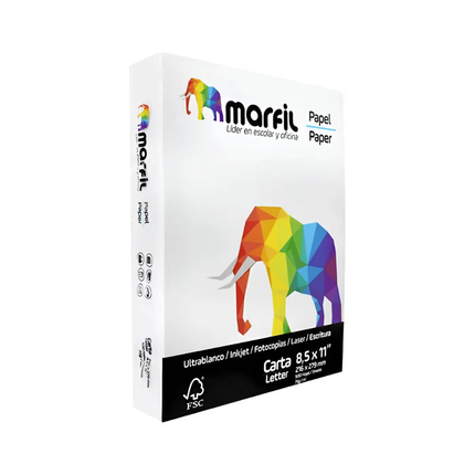 Resma de papel carta Marfil 75 g/m² x 500 hojas blancas