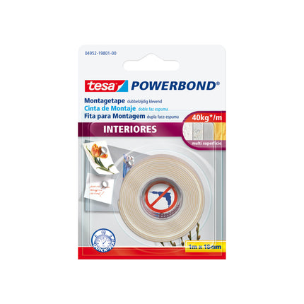 Cinta Doble Faz Interiores 1 m x 18 mm Tesa