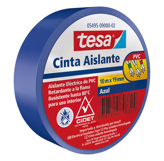 Cinta Aislante Azul 19 mm x 10 m Tesa