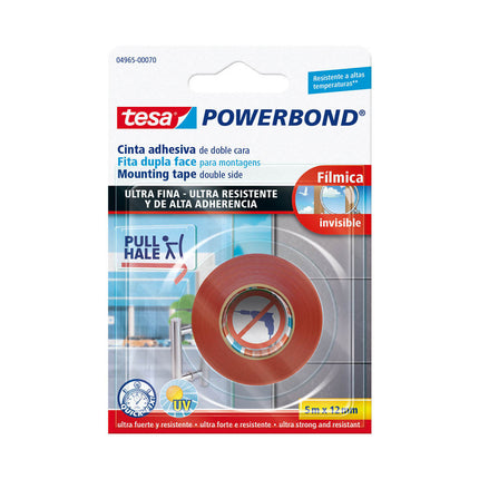 Cinta Doble Faz 12 mm x 5 m Transparente Tesa