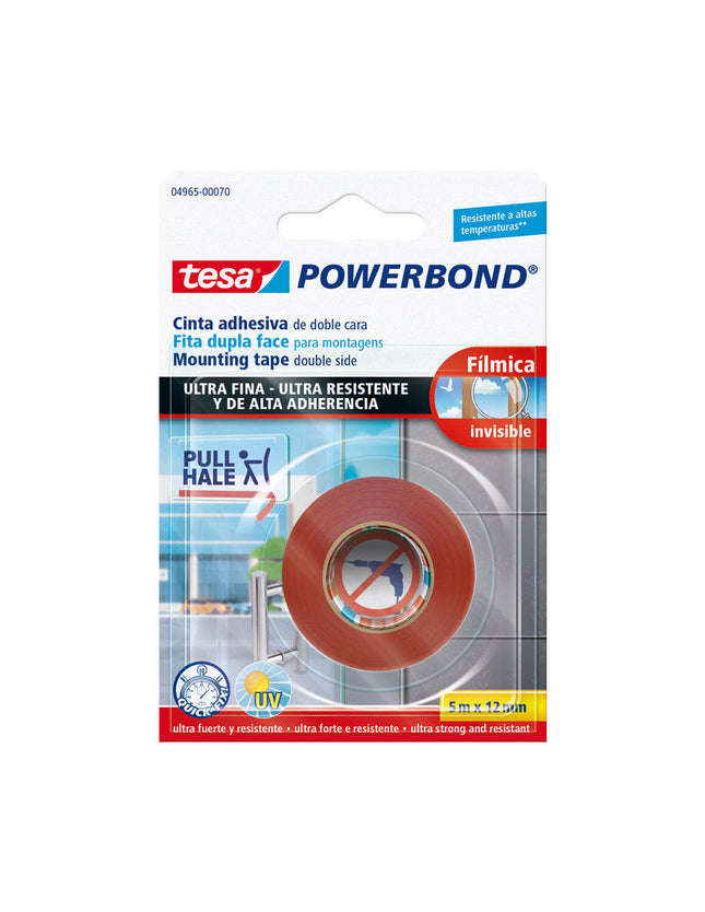 Cinta Doble Faz 12 mm x 5 m Transparente Tesa