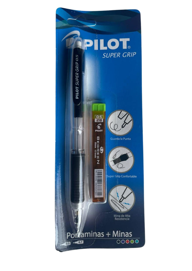 Portaminas 0.7 Mm Negro Con Minas 0.7 Mm 2B Pilot