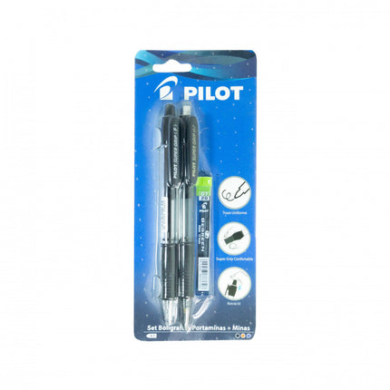 Kit Super Grip Boligrafo, Portaminas Y Mina 0.7 Negro Pilot