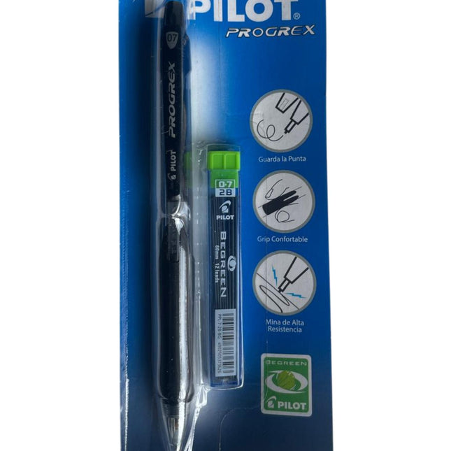 Set Portaminas, Minas Y Boligrafo 0.5 Mm Negro Biodegradable Pilot