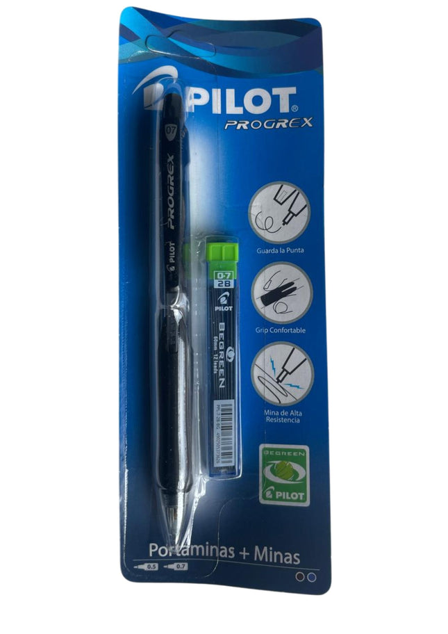Set Portaminas, Minas Y Boligrafo 0.5 Mm Negro Biodegradable Pilot