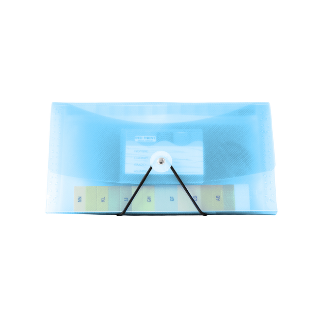 Carpeta fuelle Red Point tamaño cheque con 13 divisiones azul