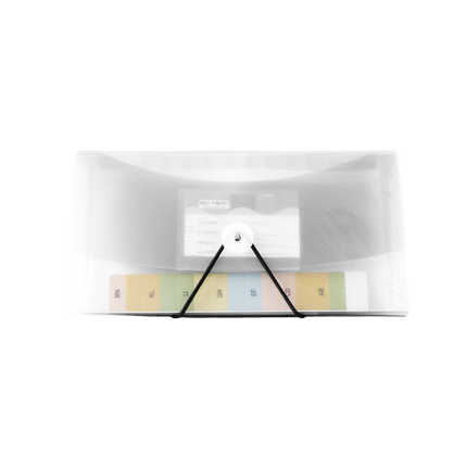 Carpeta fuelle Red Point tamaño cheque con 13 divisiones transparente .