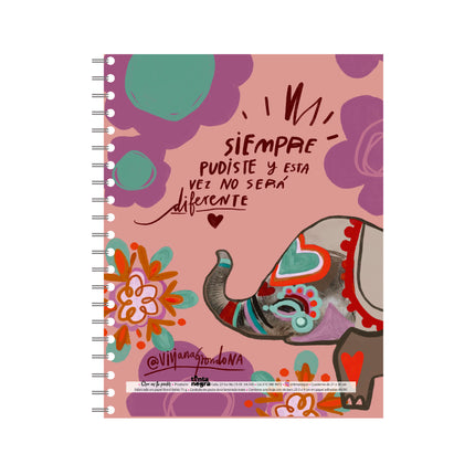 Cuaderno Argollado Grande Cree En Tu Poder Tinta Negra