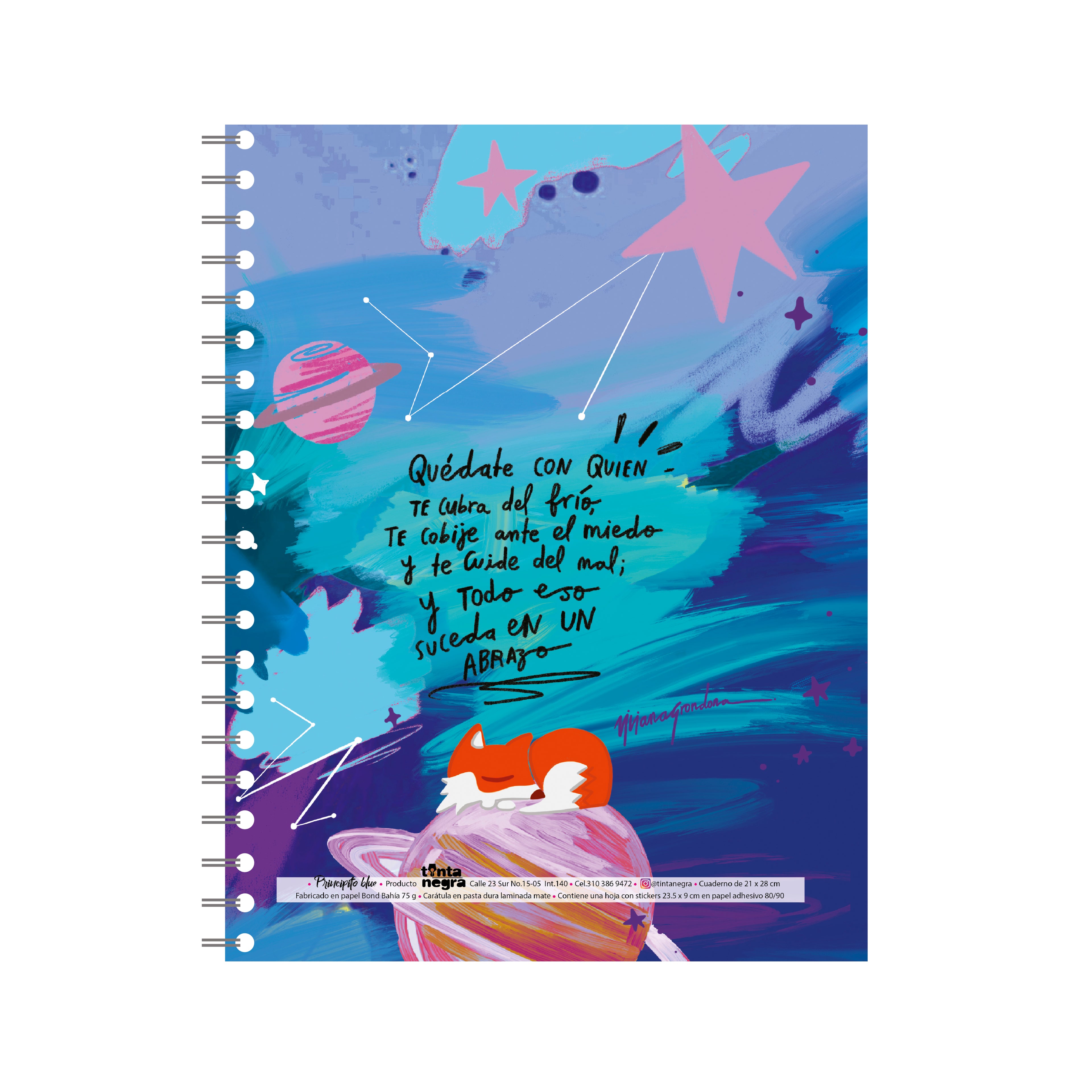 Cuaderno Argollado Grande Little Prince Tinta Negra