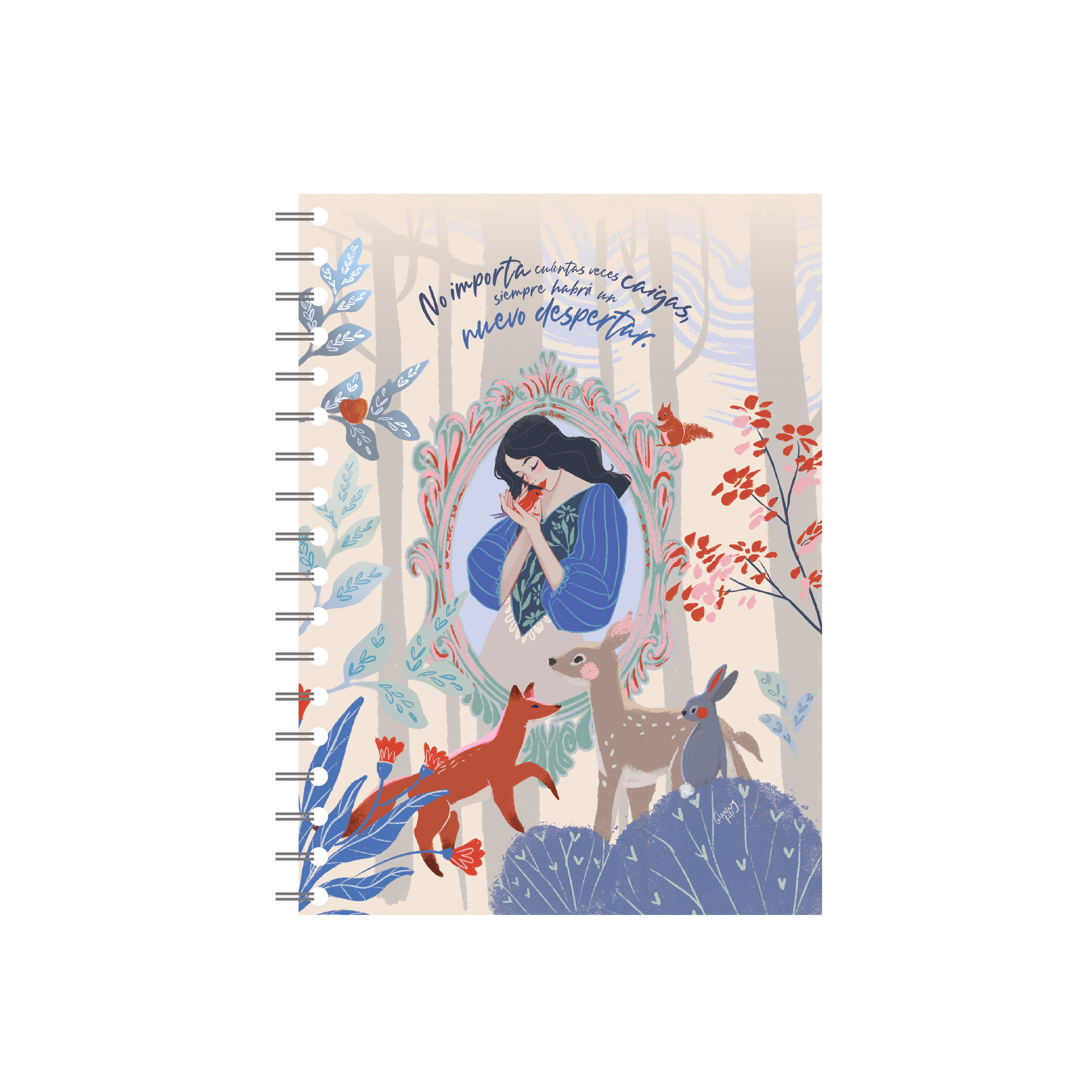 Cuaderno Argollado Mediano Despertar Tinta Negra