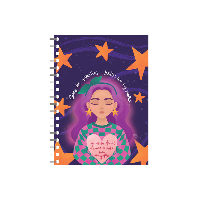 Cuaderno Argollado Mediano Luz Propia Tinta Negra