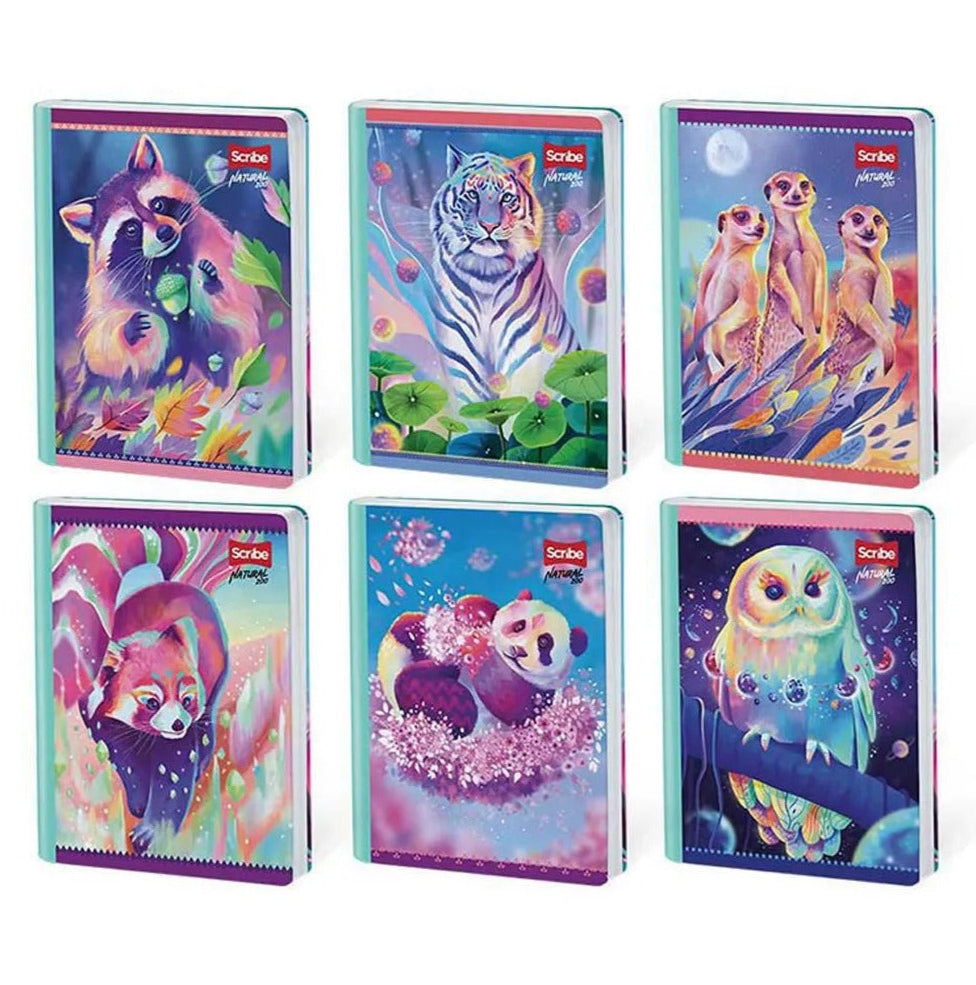 Cuaderno Cosido Natural Zoo 100 Hojas Rayado Scribe
