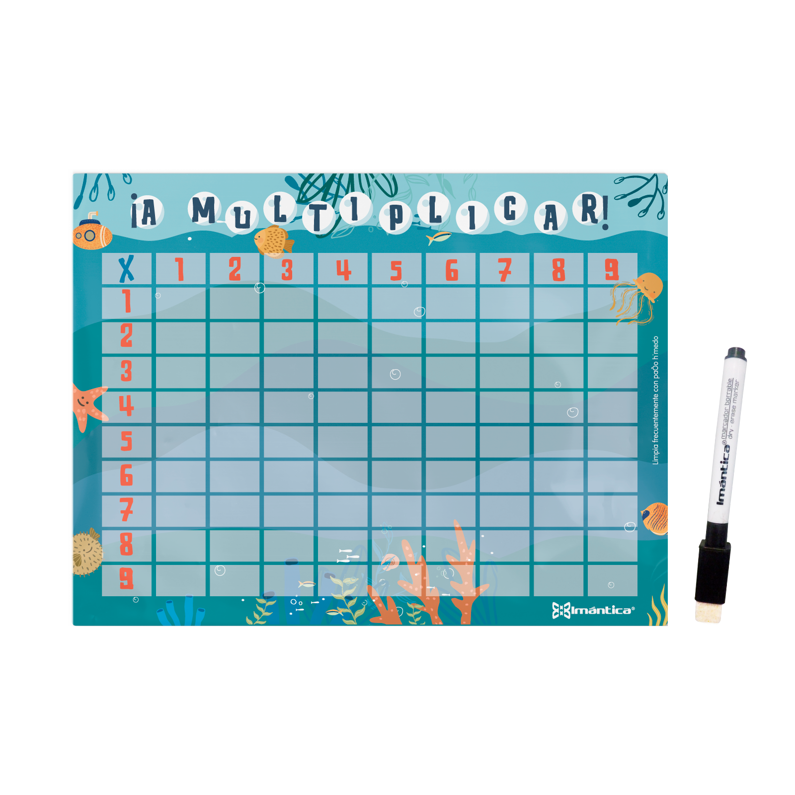 Tablero Magnético Tablas De Multiplicar | Imántica