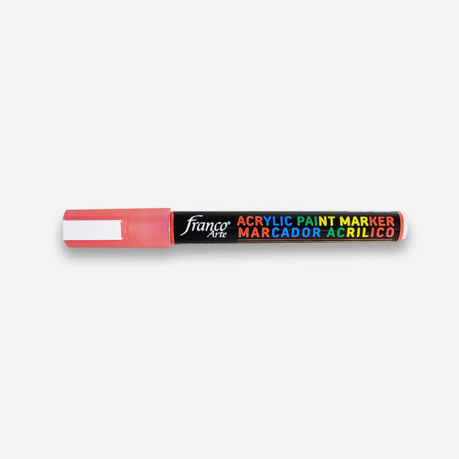 Marcador Acrílico Rojo Claro Metalizado Franco Arte