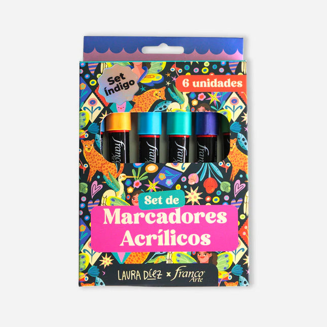 Set Marcadores Acrílicos By Laura Díez - Índigo | Franco Arte