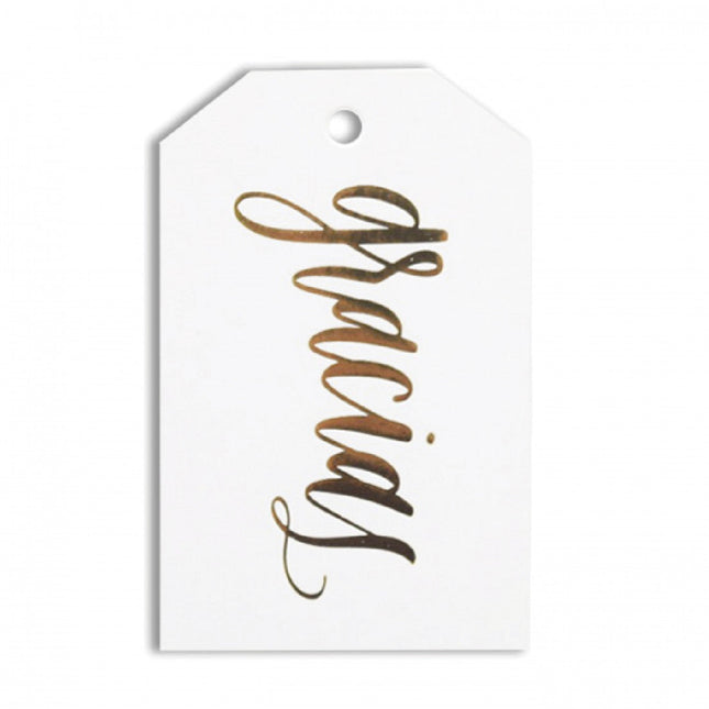 Tag para regalo Peach Gracias x 5