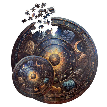 Rompecabezas Circular En Madera Zodiaco Ingenio Destreza
