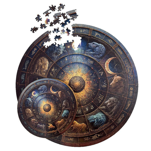Rompecabezas Circular En Madera Zodiaco Ingenio Destreza