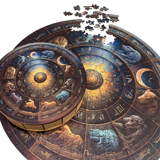 Rompecabezas Circular En Madera Zodiaco Ingenio Destreza